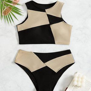 Women high waisted pretty cute colored swimsuit